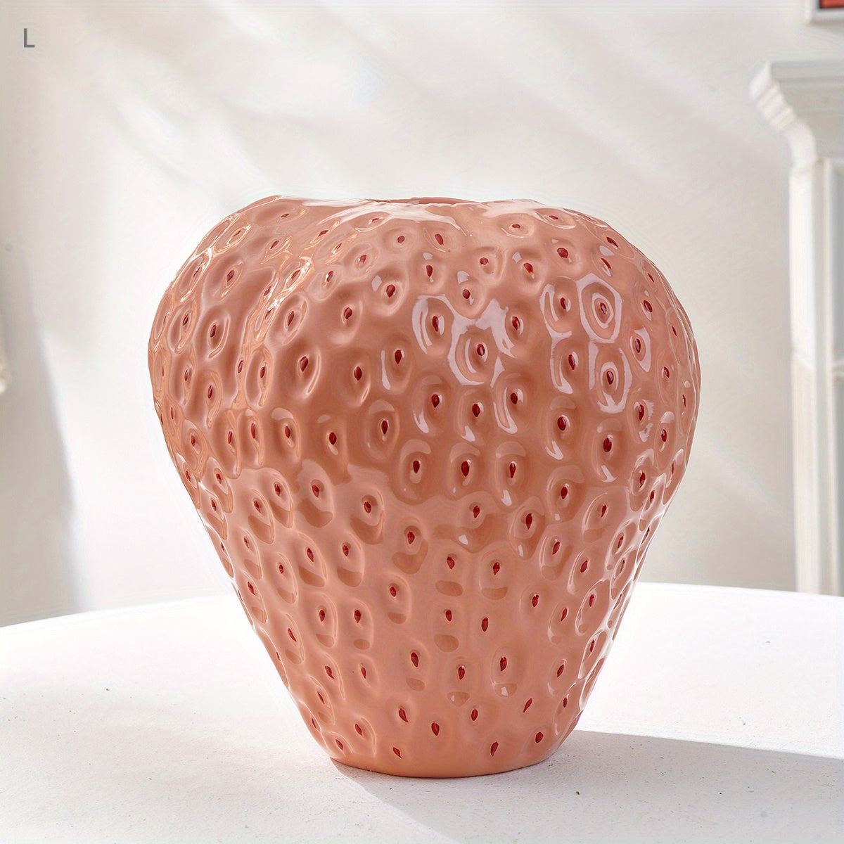 Keramische Vaas Set - FruitCraft - Aardbei Design - Elegante Woondecoratie
