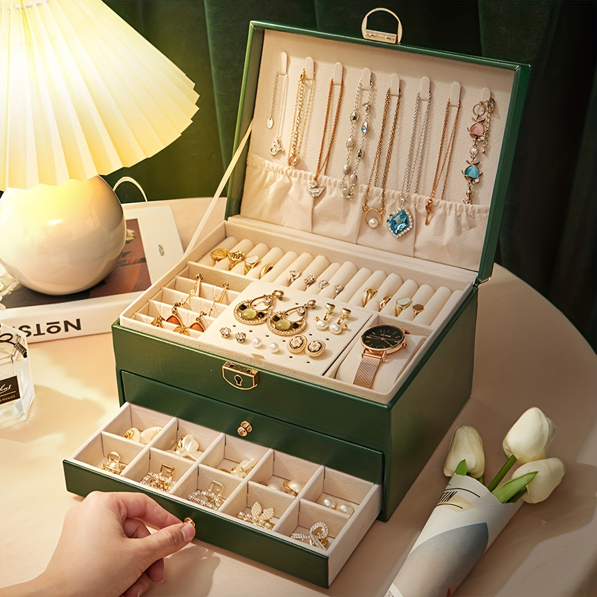 Sieraden Organizer - LuxeCase - Hoogwaardig Leer - Elegante Opslag