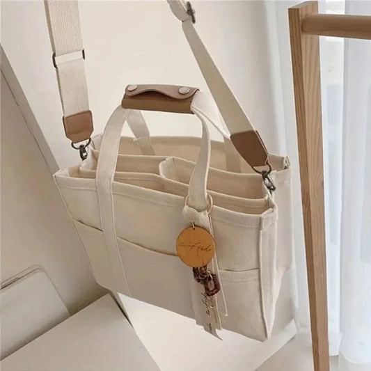 Canvas Tas - TrendTote - Multi-Pocket Design - Verstelbare Strap