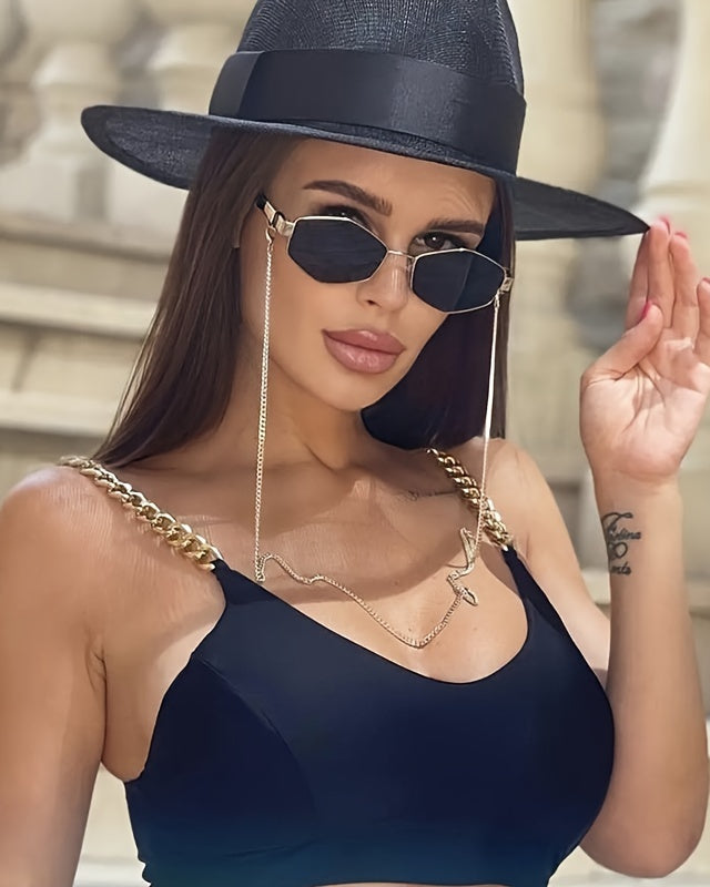 Zonnebril - GlamChain - Gouden Accent - Mode Accessoire