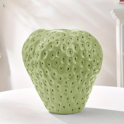 Keramische Vaas Set - FruitCraft - Aardbei Design - Elegante Woondecoratie