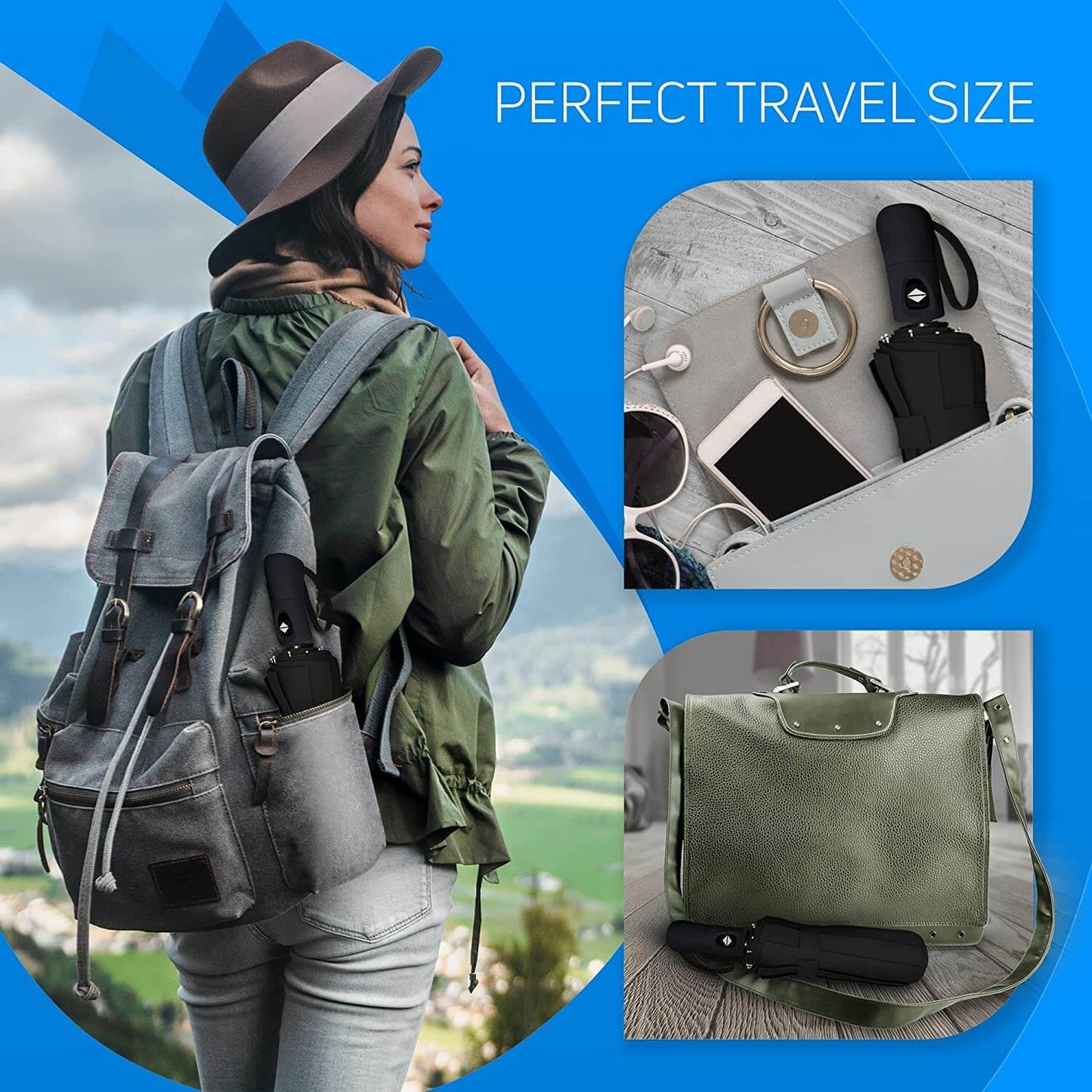 Compact Reisparaplu - SkyShield - Automatisch Open/Dicht - Windbestendig Ontwerp