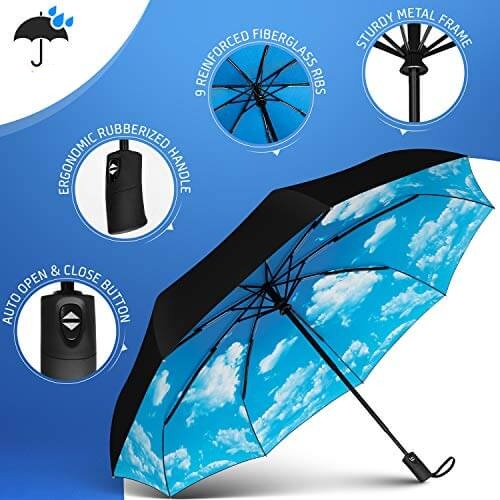 Compact Reisparaplu - SkyShield - Automatisch Open/Dicht - Windbestendig Ontwerp