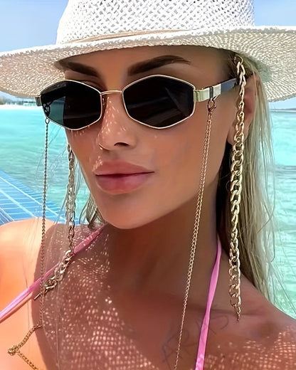 Zonnebril - GlamChain - Gouden Accent - Mode Accessoire