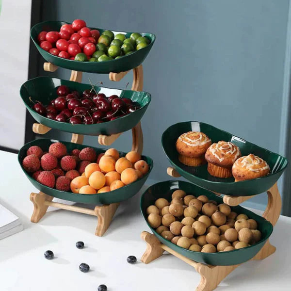 Fruitstand - LuxiBowl - Stijlvol Design - Drie-Laagse Display
