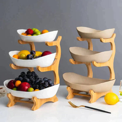 Fruitstand - LuxiBowl - Stijlvol Design - Drie-Laagse Display