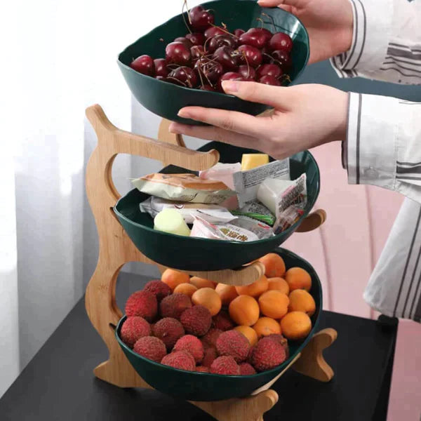 Fruitstand - LuxiBowl - Stijlvol Design - Drie-Laagse Display
