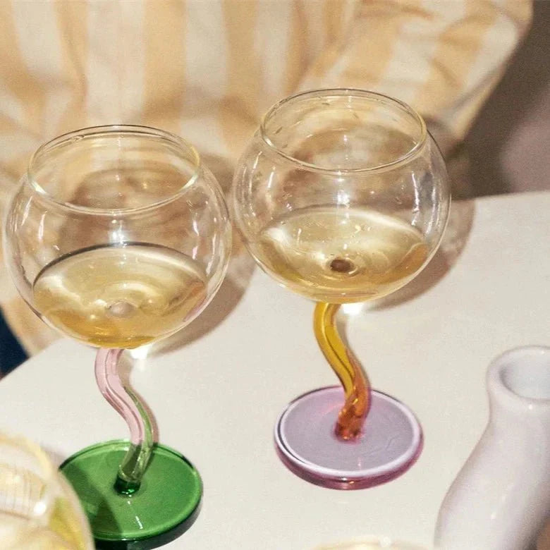 Glazen Tumbler - ArtGlass - Gedraaide Steel - Handgemaakt Design