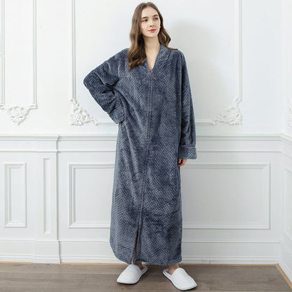 Flanellen Badjas - CozyLuxe - Thermische Warmte - Extra Lang Ontwerp