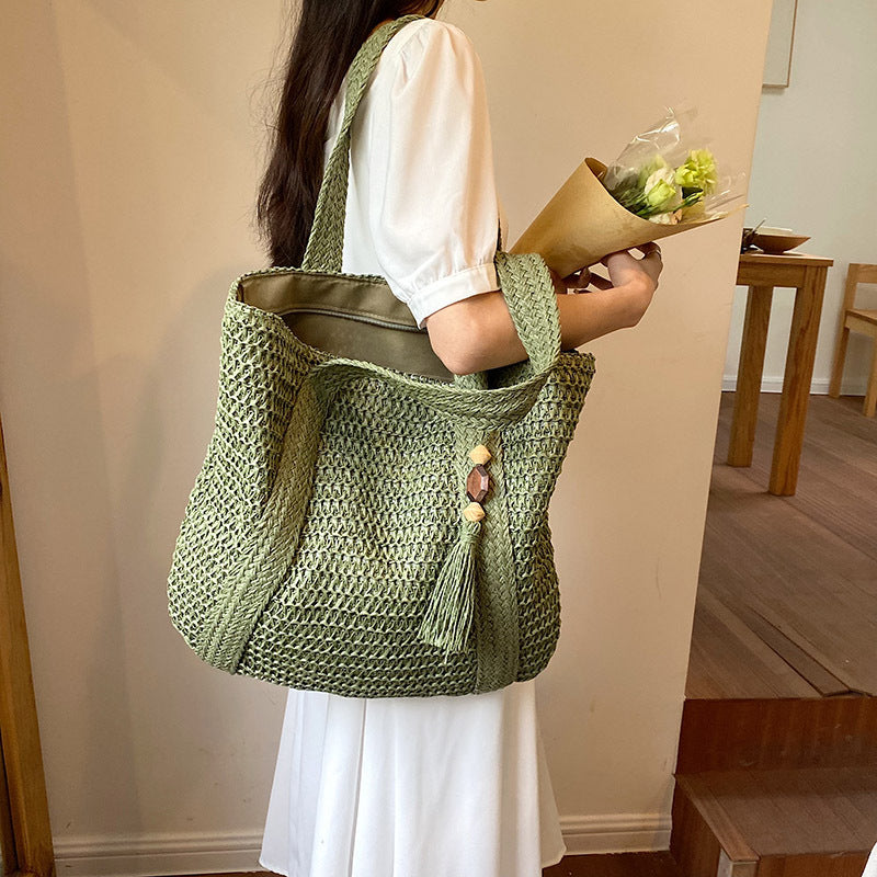 Tote Tas - SummerWeave - Stro Materiaal - Grote Capaciteit