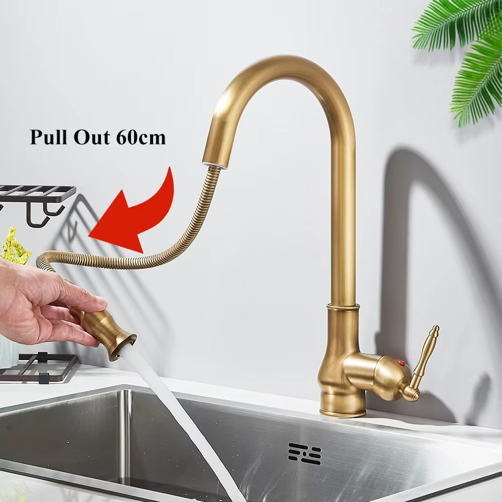 Keukenkraan - AquaVint - Antiek Messing - Vintage Ontwerp