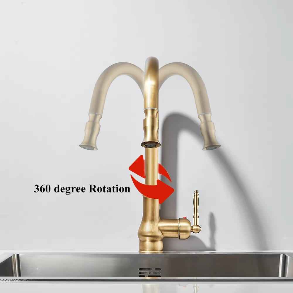 Keukenkraan - AquaVint - Antiek Messing - Vintage Ontwerp