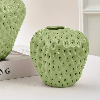 Keramische Vaas Set - FruitCraft - Aardbei Design - Elegante Woondecoratie