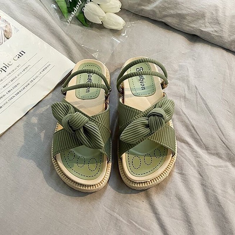 Wedgesandalen - CharmStep - Elegante strikdetail - Zachte bandjes