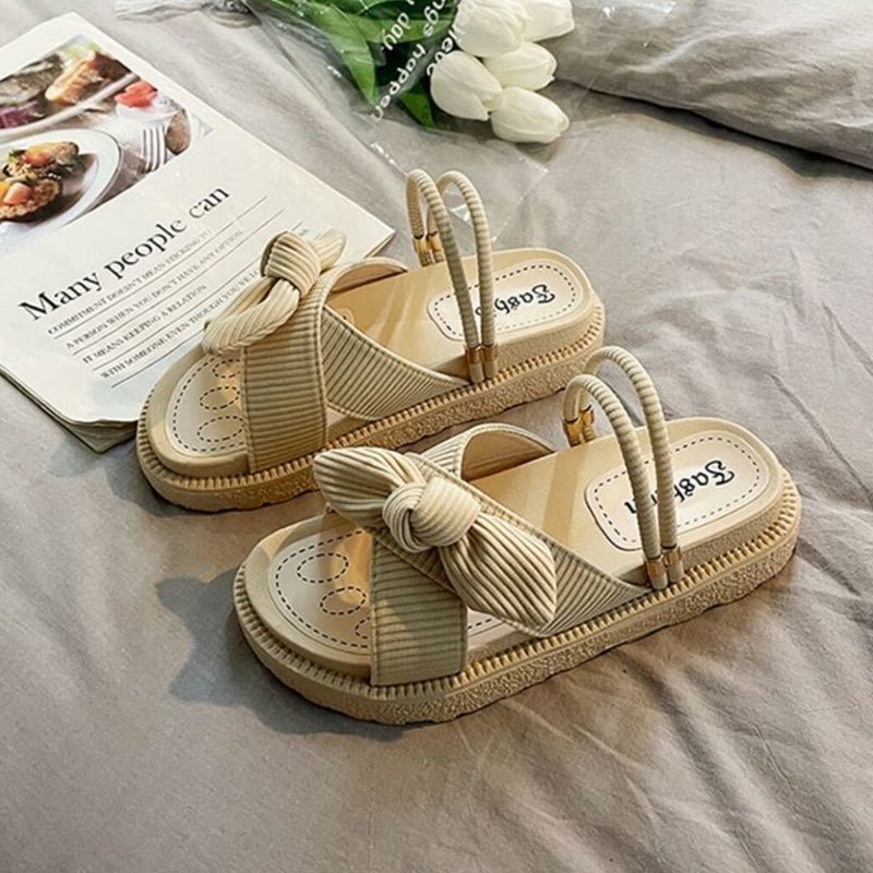 Wedgesandalen - CharmStep - Elegante strikdetail - Zachte bandjes