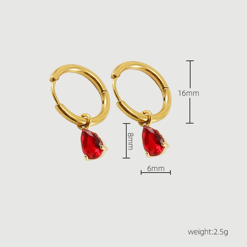 Sieraden Cadeauset - Garnalya - Januari Geboortesteen Bedel - Elegante Granaat Ontwerp