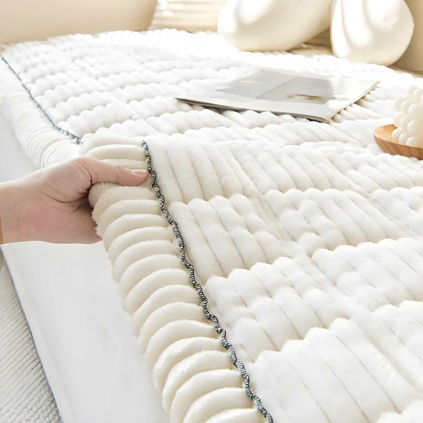 Bankhoes - VeluGuard - Verdikt Ribfluweel - Antislip Bescherming