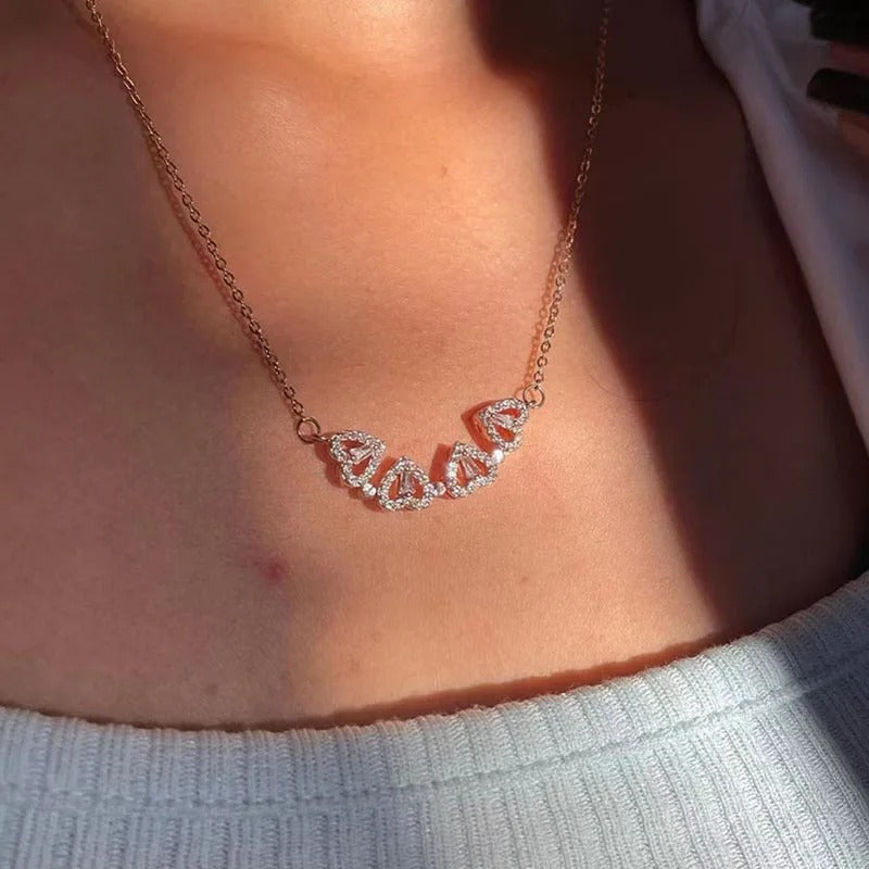 Hartketting - LoveCharm - Geluks Klavertje - Sprankelende Zirkonen