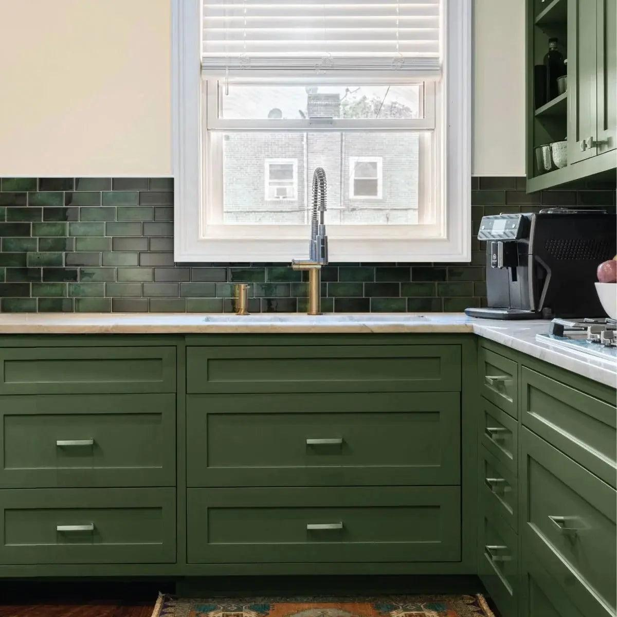 Wandstickers - DecoFlex - Groene Baksteenpatroon - Waterdicht Peel & Stick