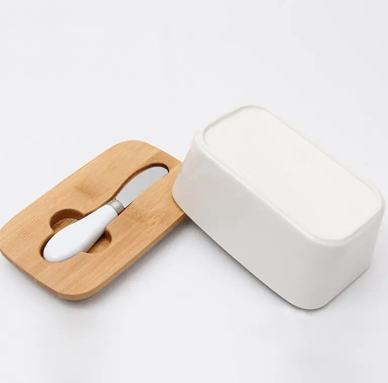 Boterdoos - FreshKeep - Keramische Container - Deksel met Mes