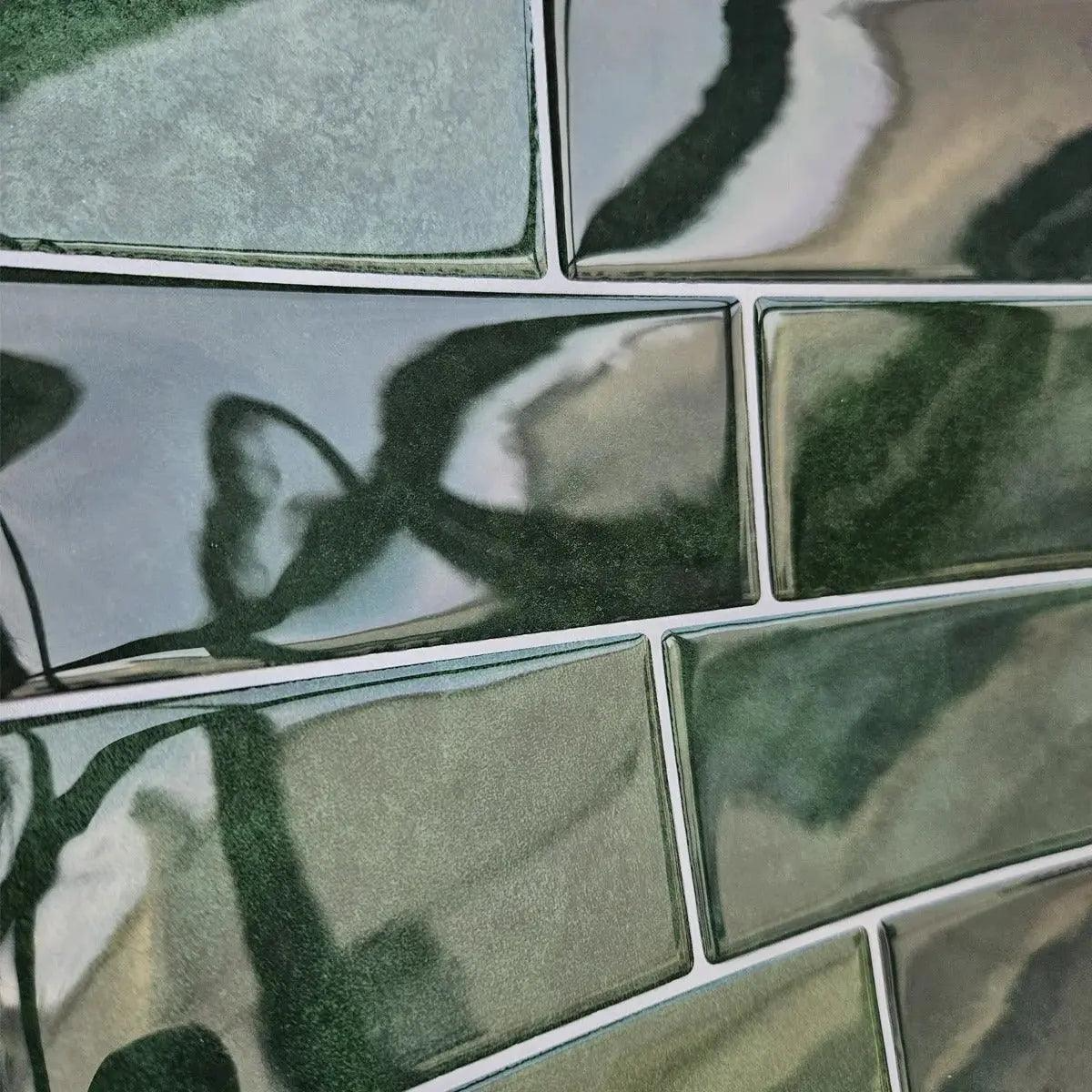 Wandstickers - DecoFlex - Groene Baksteenpatroon - Waterdicht Peel & Stick