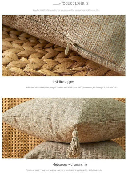 Kussenhoes - SoftLuxe - Linnen Stof - Franje Details