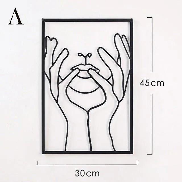 Wanddecoratie - NordicStyle - Abstracte Silhouet - IJzeren Decoratie