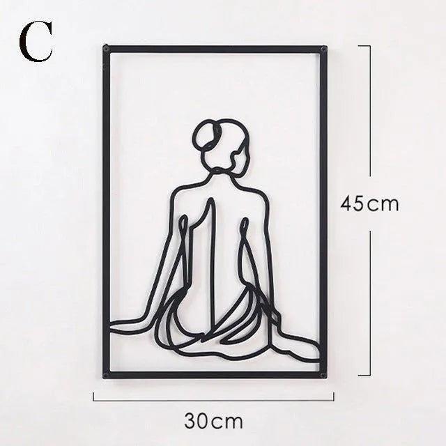 Wanddecoratie - NordicStyle - Abstracte Silhouet - IJzeren Decoratie