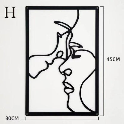 Wanddecoratie - NordicStyle - Abstracte Silhouet - IJzeren Decoratie