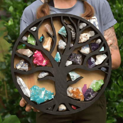 Kristallen Display - MysticGlow - Handgemaakt Design - Spirituele Decor