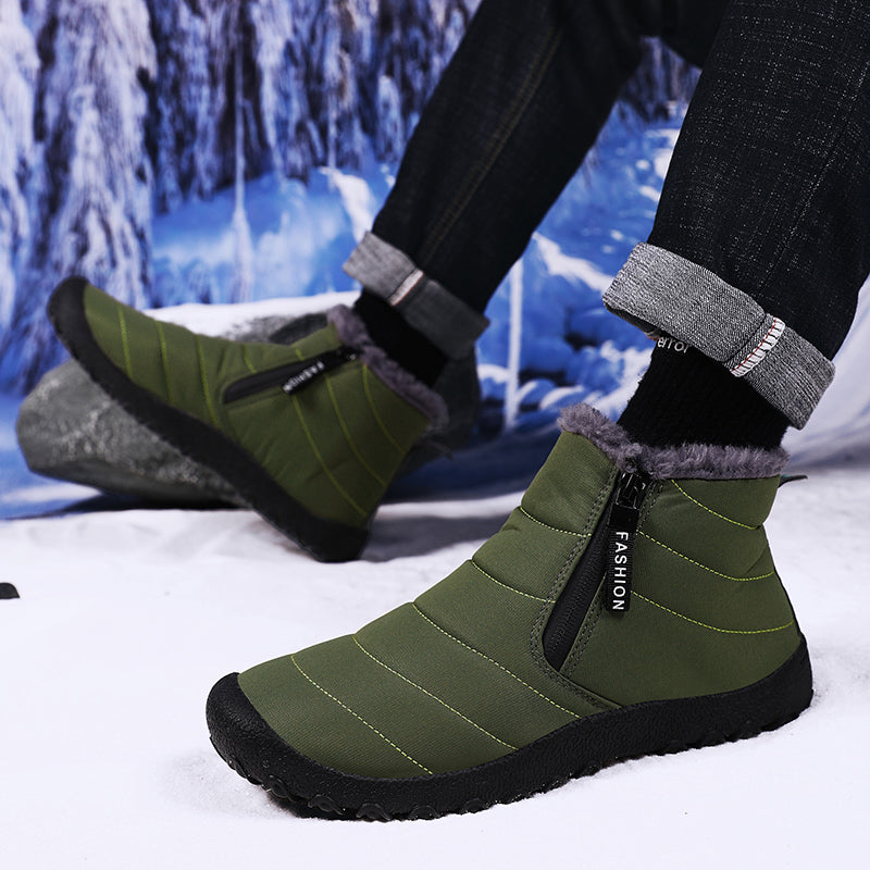 Fleece-Gevoerde Barefoot Schoenen - ZipTherm - Waterdichte Warmte - Winter Comfort