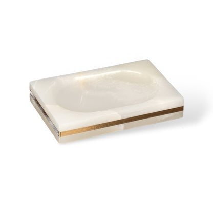 Badkameraccessoireset - MarbleLux - Natuurmarmer - Gouden Accenten