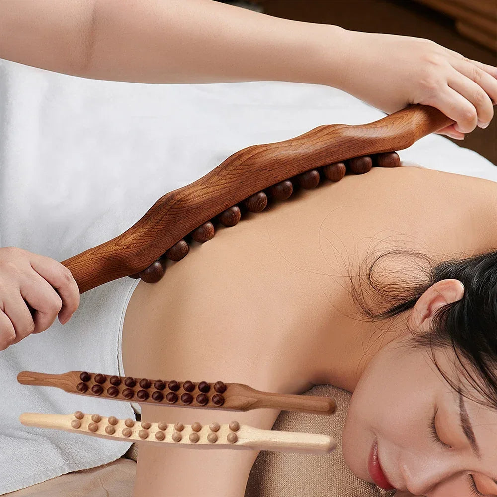 Houten Gua Sha Stick - Relaxa - Rug Schouder Massage - Vet Verbrand Tool