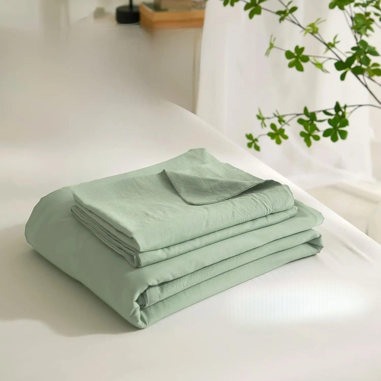 Dekbedovertrekset - DreamSoft - Lichtgroen - Minimalistisch Design