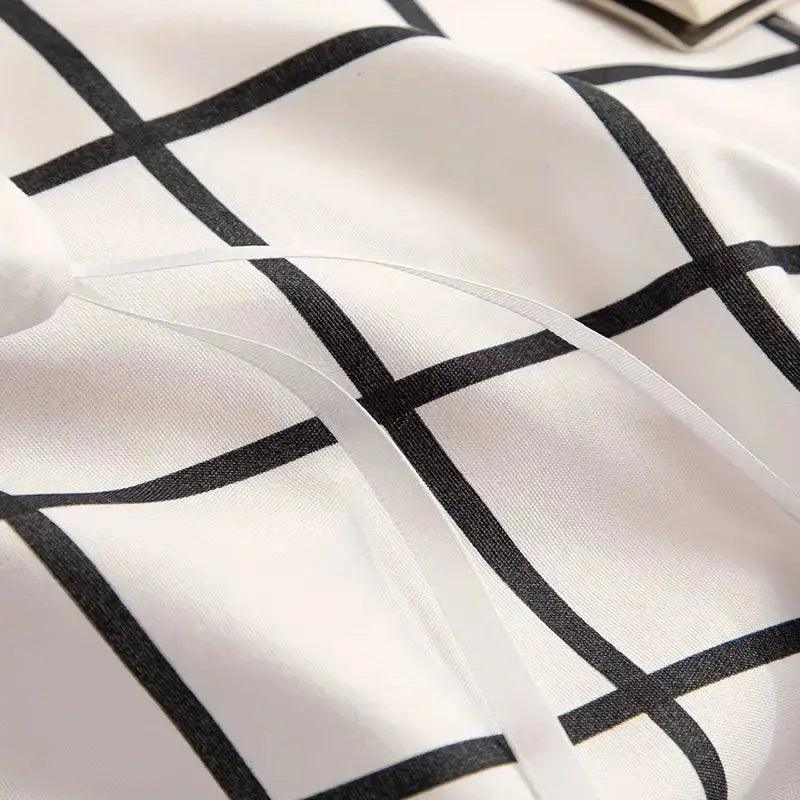 Dekbedovertrek Set - CozyNest - Ruitjespatroon - Ademend Comfort