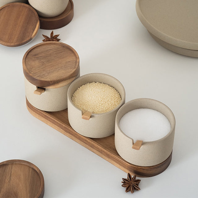 Specerijenpot Set - PureEssence - Rustieke Design - Keukenopslag