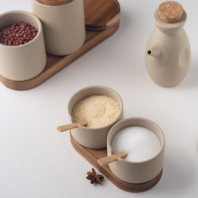 Specerijenpot Set - PureEssence - Rustieke Design - Keukenopslag