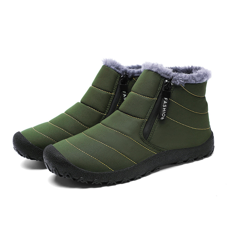 Fleece-Gevoerde Barefoot Schoenen - ZipTherm - Waterdichte Warmte - Winter Comfort