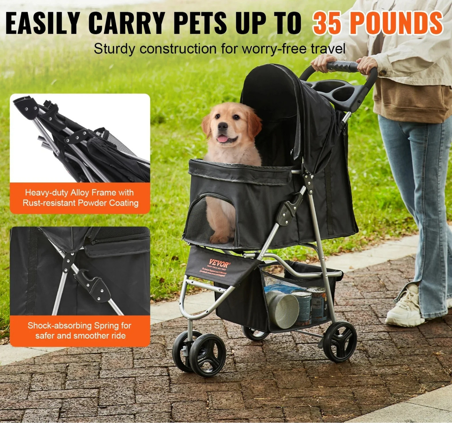 Hondenwagen - PetFlex - 3-Wiel Ontwerp - Voorste Pedalen Mand