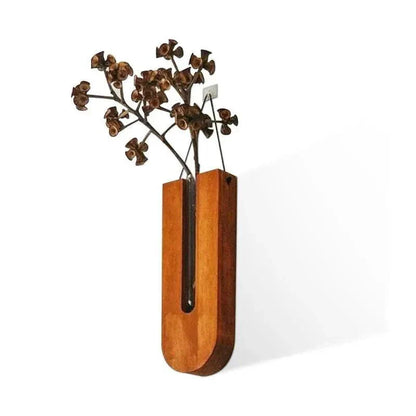 Muurvaas - NatureGrow - Houten Ophanghaak - Glazen Buis