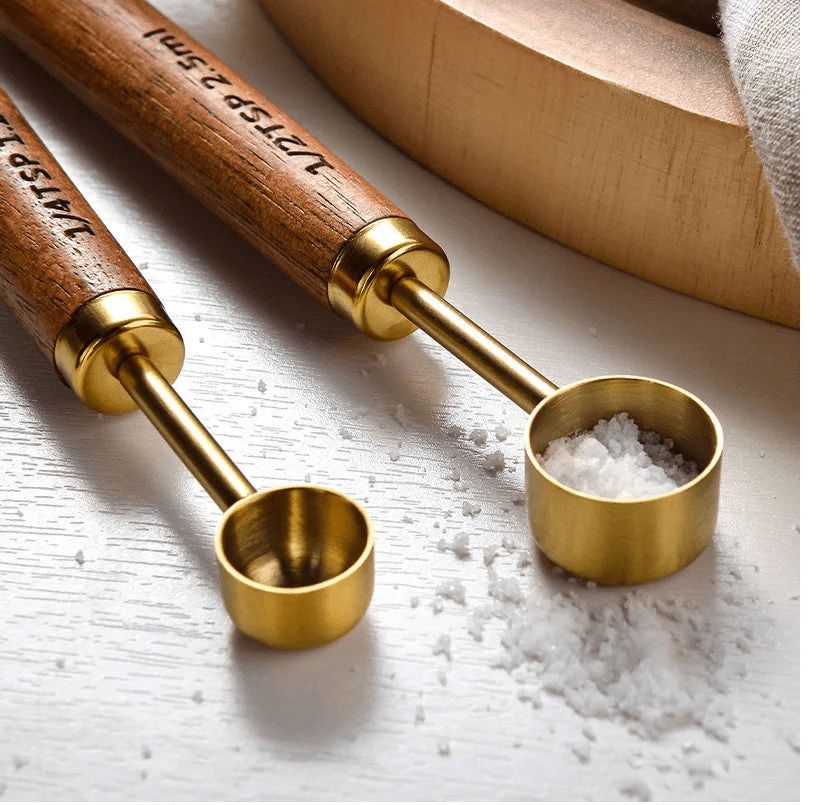 Maatbeker Set - WoodCraft - Walnoot Hout - 8 Delige Set